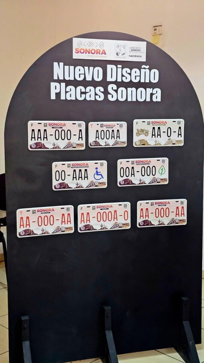 Presenta Gobierno de Sonora nueva imagen de placas vehiculares para el estado