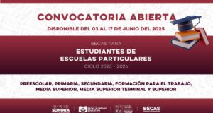 Invita Gobierno de Sonora a participar en la convocatoria de becas para escuelas particulares