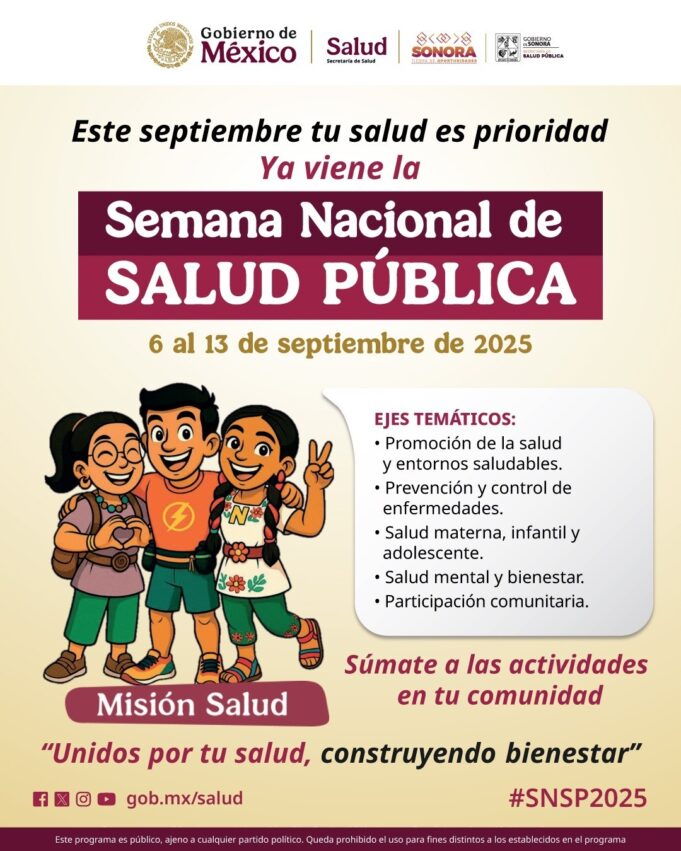 Gobierno de Sonora se une a la Semana Nacional de Salud Pública 2025
