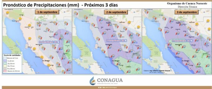 Gobierno de Sonora alerta por probabilidad de lluvias de intensas a muy intensas en la entidad
