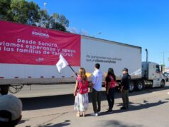Gobierno de Sonora da banderazo de salida a tractocamión con víveres para damnificados de Veracruz