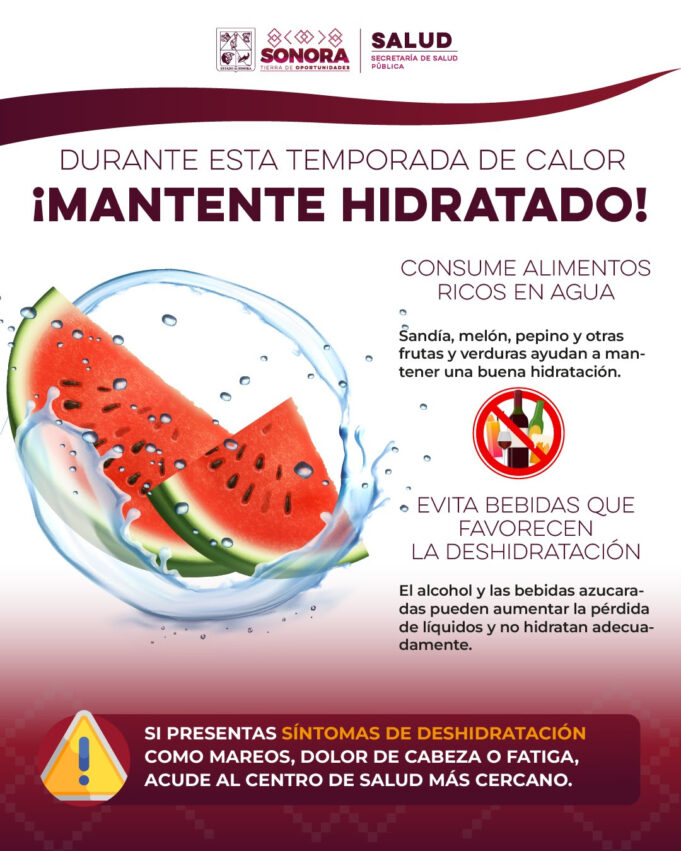 Fomenta Salud Sonora hábitos de hidratación para proteger a las familias Fomenta Salud Sonora hábitos de hidratación para proteger a las familias
