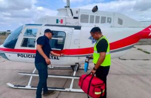 Helicóptero de la Policía Estatal salva una vida en la comunidad guarijía de Aquinavo